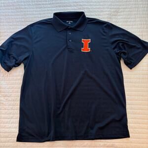 Antigua Men's University of Illinois Navy Legacy Polo Shirt, size Large